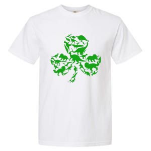 Dinosaur Shamrock Dino Clover Leaf St Patricks Day Garment-Dyed Heavyweight T-Shirt