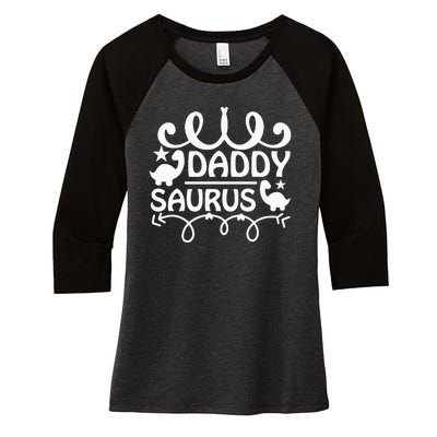 Daddy Saurus Women's Tri-Blend 3/4-Sleeve Raglan Shirt