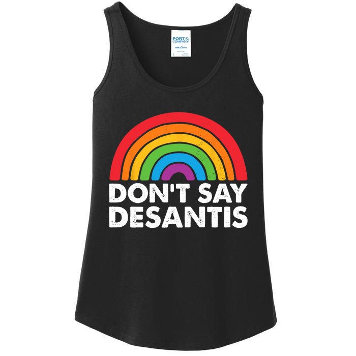 Dont Say DeSantis Rainbow Say Gay Graphic Ladies Essential Tank