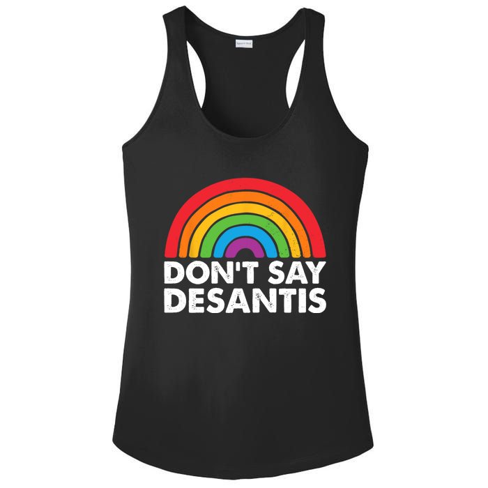 Dont Say DeSantis Rainbow Say Gay Graphic Ladies PosiCharge Competitor Racerback Tank