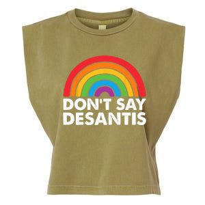 Dont Say DeSantis Rainbow Say Gay Graphic Garment-Dyed Women's Muscle Tee