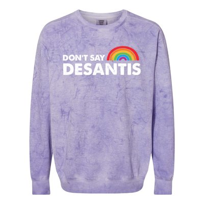 Dont Say DeSantis Rainbow Say Gay Graphic Colorblast Crewneck Sweatshirt