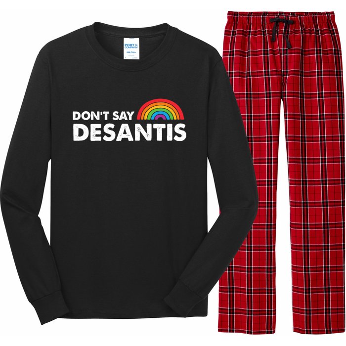 Dont Say DeSantis Rainbow Say Gay Graphic Long Sleeve Pajama Set