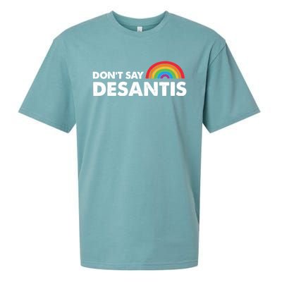 Dont Say DeSantis Rainbow Say Gay Graphic Sueded Cloud Jersey T-Shirt