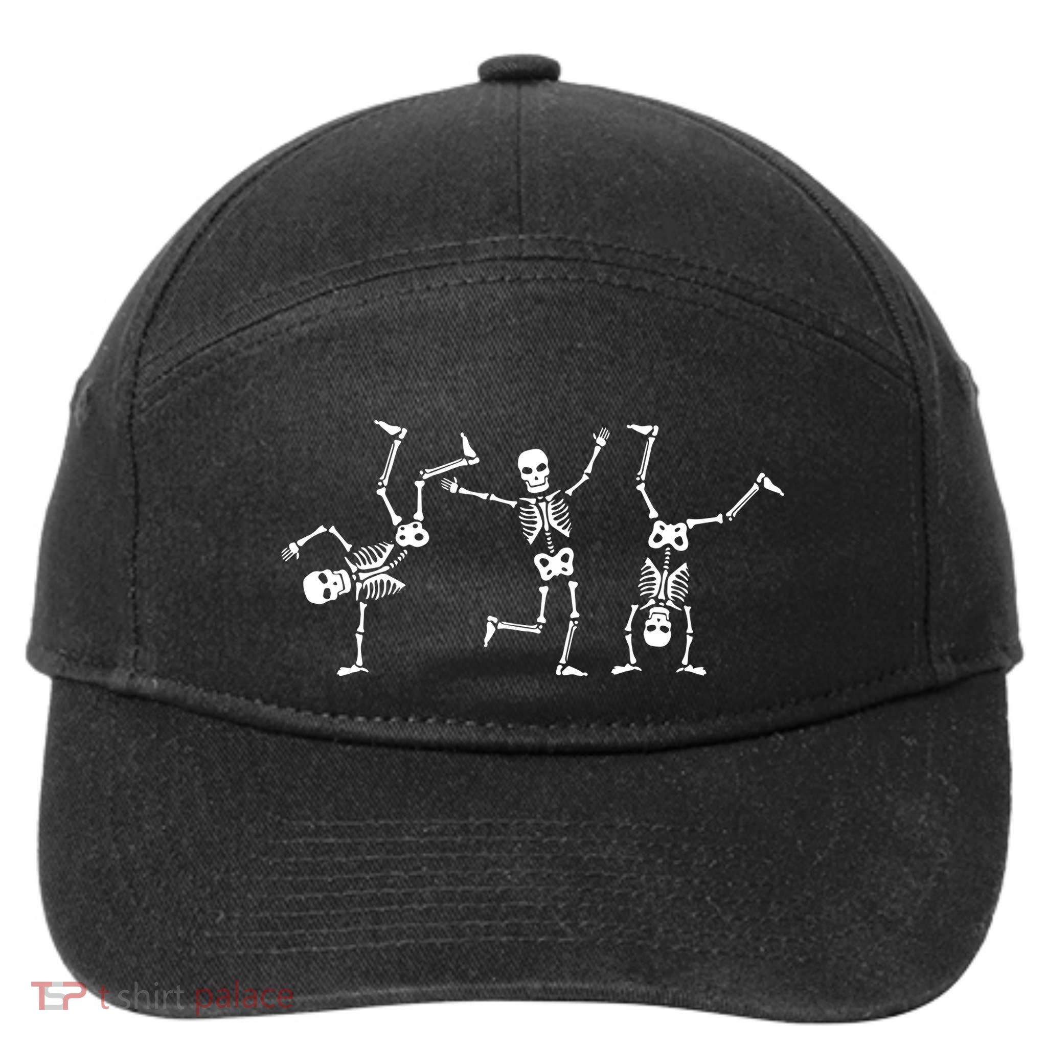 Dancing Skeletons Dance Challenge Halloween Scary Skeleton Vneck 7-Panel Snapback Hat