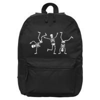 Dancing Skeletons Dance Challenge Halloween Scary Skeleton Vneck 16 in Basic Backpack