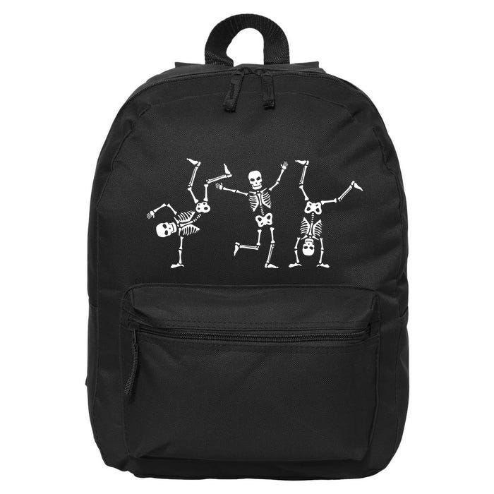 Dancing Skeletons Dance Challenge Halloween Scary Skeleton Vneck 16 in Basic Backpack