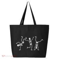 Dancing Skeletons Dance Challenge Halloween Scary Skeleton Vneck 25L Jumbo Tote