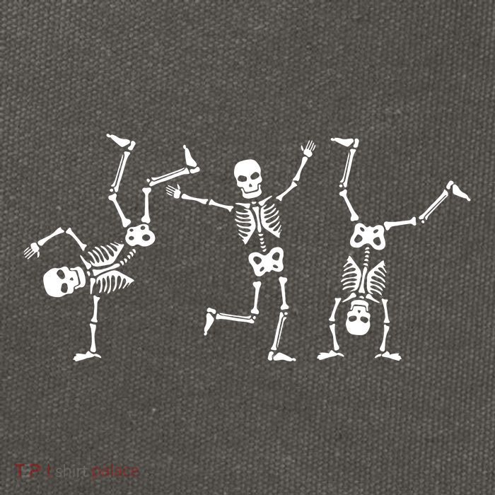 Dancing Skeletons Dance Challenge Halloween Scary Skeleton Vneck Cotton Canvas Backpack