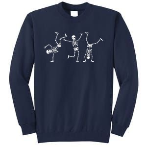 Dancing Skeletons Dance Challenge Halloween Scary Skeleton Vneck Tall Sweatshirt