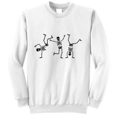 Dancing Skeletons Dance Challenge Halloween Scary Skeleton Vneck Sweatshirt