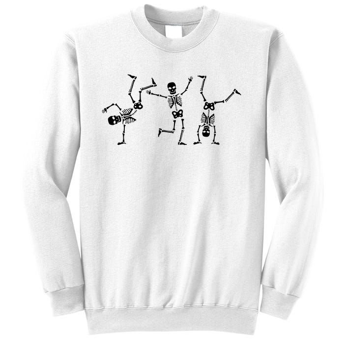 Dancing Skeletons Dance Challenge Halloween Scary Skeleton Vneck Sweatshirt