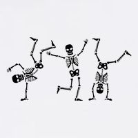 Dancing Skeletons Dance Challenge Halloween Scary Skeleton Vneck Women's Long Sleeve Flannel Pajama Set 
