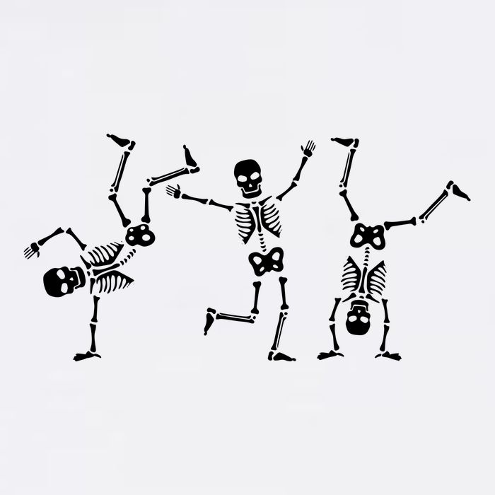 Dancing Skeletons Dance Challenge Halloween Scary Skeleton Vneck Women's Long Sleeve Flannel Pajama Set 