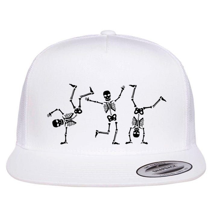 Dancing Skeletons Dance Challenge Halloween Scary Skeleton Vneck Flatbill Hat