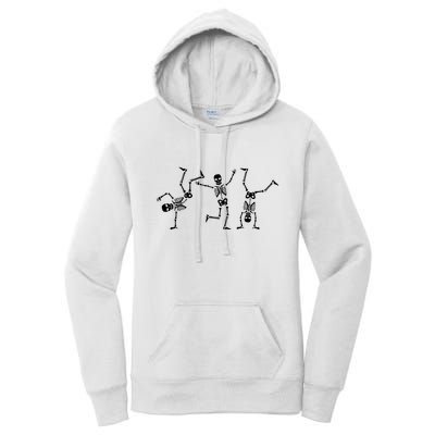 Dancing Skeletons Dance Challenge Halloween Scary Skeleton Vneck Women's Pullover Hoodie