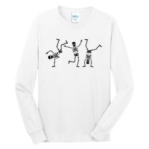 Dancing Skeletons Dance Challenge Halloween Scary Skeleton Vneck Tall Long Sleeve T-Shirt