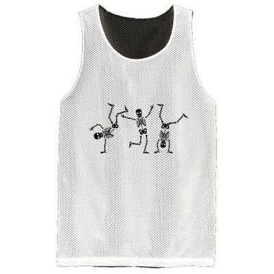 Dancing Skeletons Dance Challenge Halloween Scary Skeleton Vneck Mesh Reversible Basketball Jersey Tank