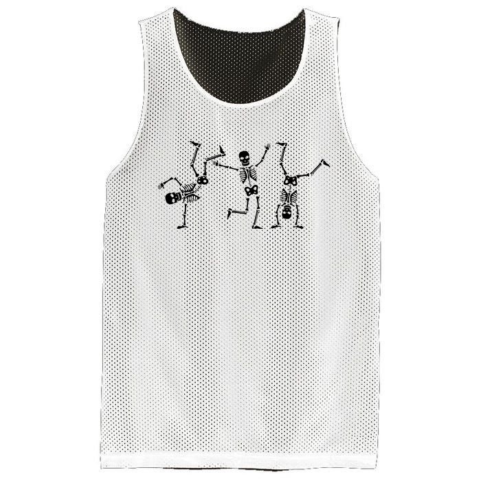 Dancing Skeletons Dance Challenge Halloween Scary Skeleton Vneck Mesh Reversible Basketball Jersey Tank