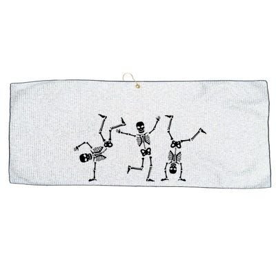 Dancing Skeletons Dance Challenge Halloween Scary Skeleton Vneck Large Microfiber Waffle Golf Towel