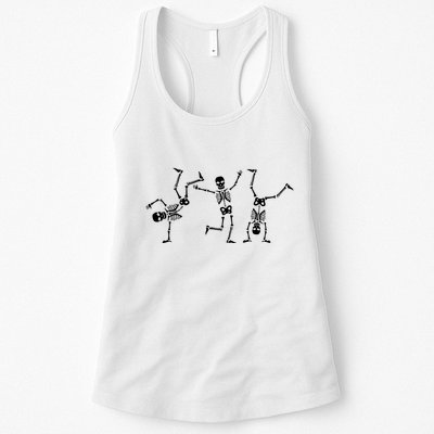 Dancing Skeletons Dance Challenge Halloween Scary Skeleton Vneck Womens Tank Top