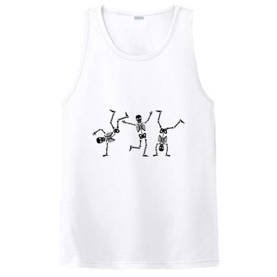 Dancing Skeletons Dance Challenge Halloween Scary Skeleton Vneck PosiCharge Competitor Tank