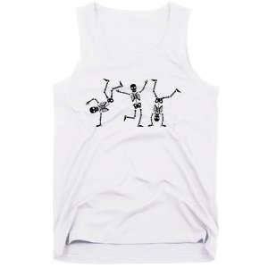 Dancing Skeletons Dance Challenge Halloween Scary Skeleton Vneck Tank Top