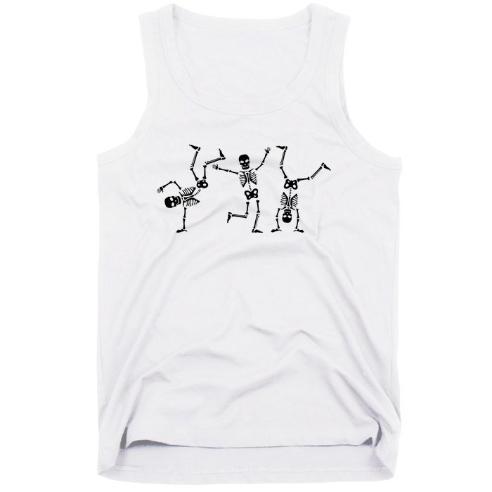 Dancing Skeletons Dance Challenge Halloween Scary Skeleton Vneck Tank Top