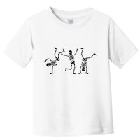 Dancing Skeletons Dance Challenge Halloween Scary Skeleton Vneck Toddler T-Shirt
