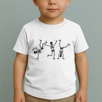 Dancing Skeletons Dance Challenge Halloween Scary Skeleton Vneck Toddler T-Shirt
