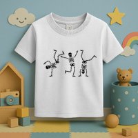 Dancing Skeletons Dance Challenge Halloween Scary Skeleton Vneck Toddler T-Shirt