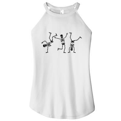 Dancing Skeletons Dance Challenge Halloween Scary Skeleton Vneck Women's Perfect Tri Rocker Tank