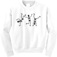 Dancing Skeletons Dance Challenge Halloween Scary Skeleton Vneck Kids Sweatshirt