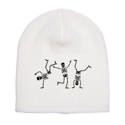 Dancing Skeletons Dance Challenge Halloween Scary Skeleton Vneck Short Acrylic Beanie