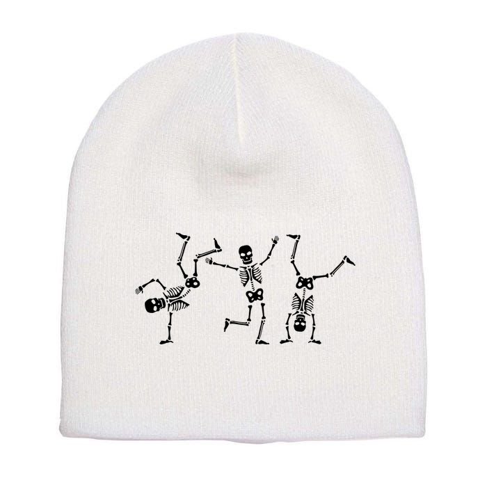 Dancing Skeletons Dance Challenge Halloween Scary Skeleton Vneck Short Acrylic Beanie