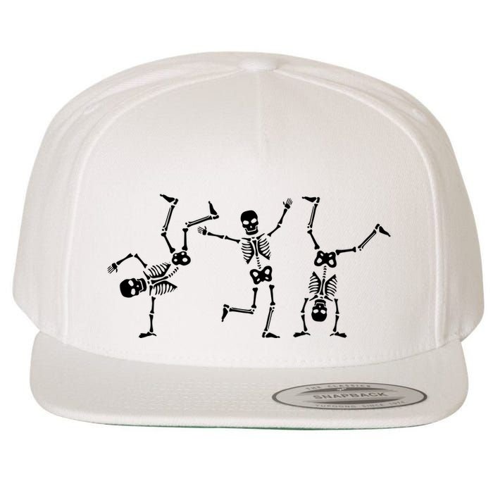 Dancing Skeletons Dance Challenge Halloween Scary Skeleton Vneck Wool Snapback Cap