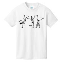 Dancing Skeletons Dance Challenge Halloween Scary Skeleton Vneck Kids T-Shirt