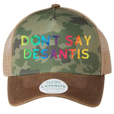 Don't Say DeSantis Rainbow Say Gay Graphic Tall Legacy Tie Dye Trucker Hat