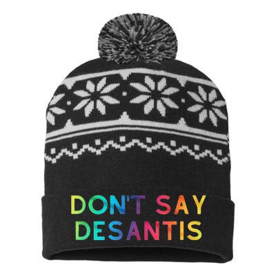 Don't Say DeSantis Rainbow Say Gay Graphic Tall USA-Made Snowflake Beanie