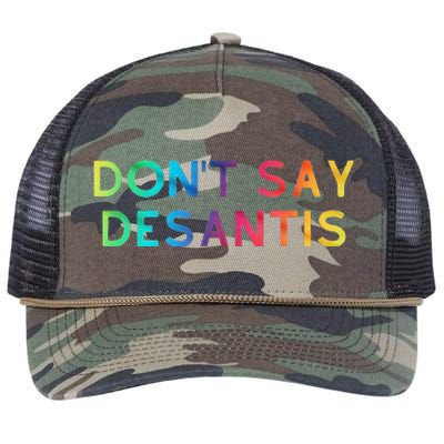 Don't Say DeSantis Rainbow Say Gay Graphic Tall Retro Rope Trucker Hat Cap