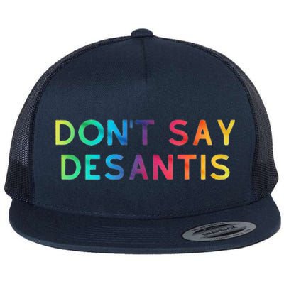 Don't Say DeSantis Rainbow Say Gay Graphic Tall Flat Bill Trucker Hat