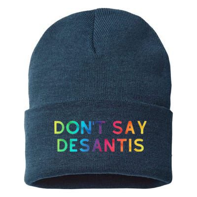 Don't Say DeSantis Rainbow Say Gay Graphic Tall Sustainable Knit Beanie