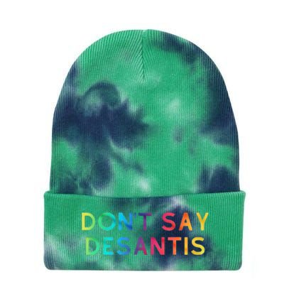 Don't Say DeSantis Rainbow Say Gay Graphic Tall Tie Dye 12in Knit Beanie