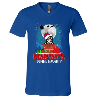 Dear Santa Define Naughty Chihuahua Dog Funny Christmas Funny Gift V-Neck T-Shirt