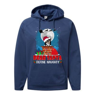 Dear Santa Define Naughty Chihuahua Dog Funny Christmas Funny Gift Performance Fleece Hoodie