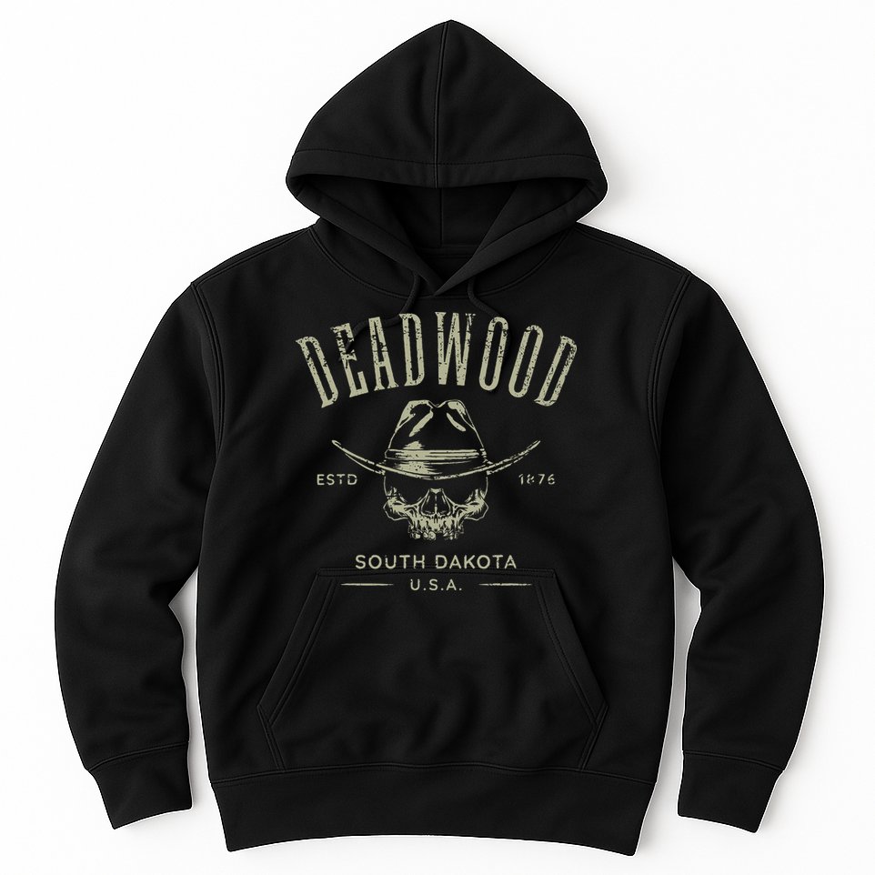 D.E.A.D.W.O.O.D. South Dakota Usa Distressed Design Souvenir Hoodie