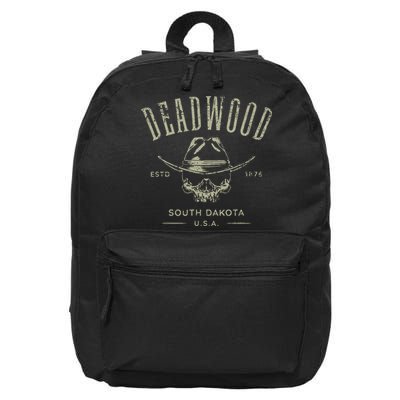 D.E.A.D.W.O.O.D. South Dakota Usa Distressed Design Souvenir 16 in Basic Backpack