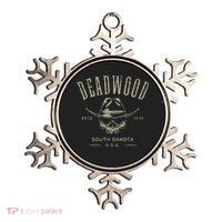 D.E.A.D.W.O.O.D. South Dakota Usa Distressed Design Souvenir Metallic Star Ornament