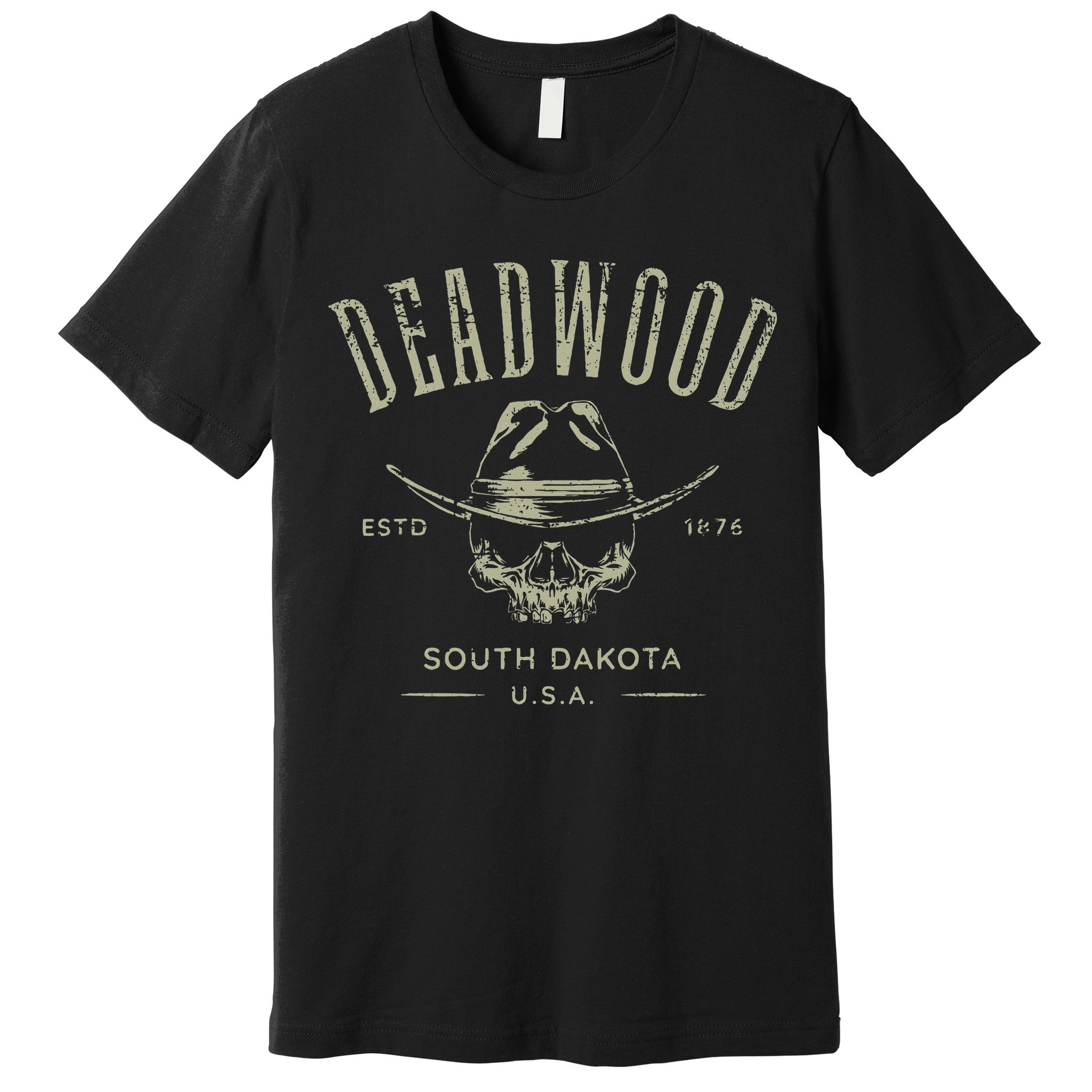 D.E.A.D.W.O.O.D. South Dakota Usa Distressed Design Souvenir Premium T-Shirt