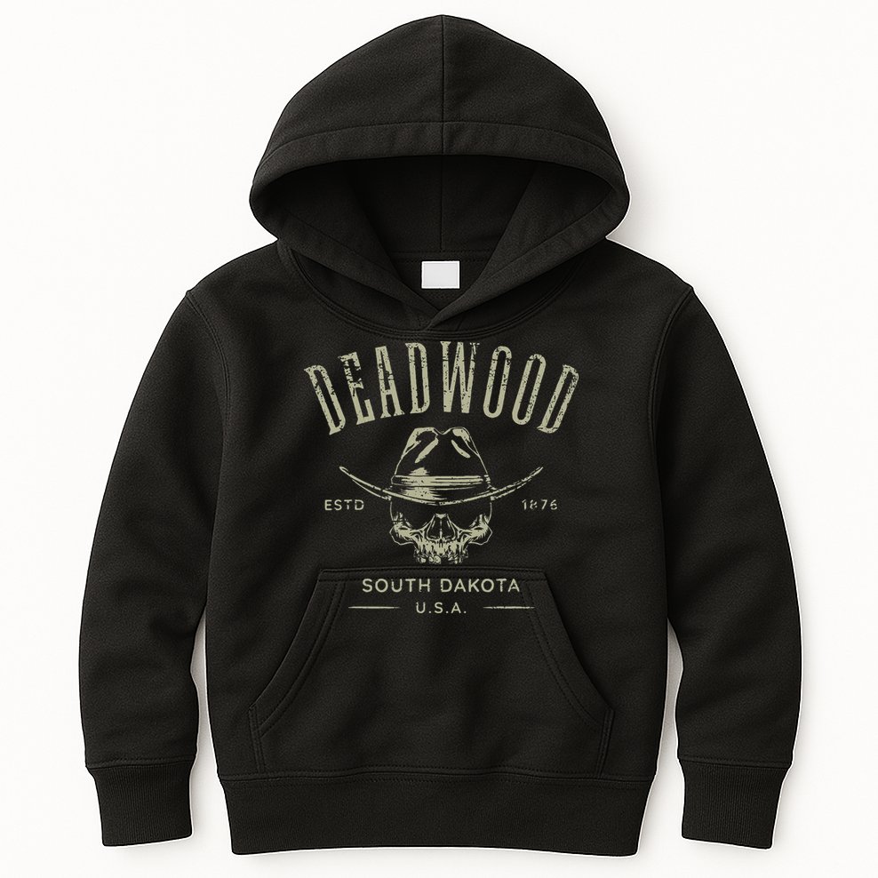 D.E.A.D.W.O.O.D. South Dakota Usa Distressed Design Souvenir Kids Hoodie
